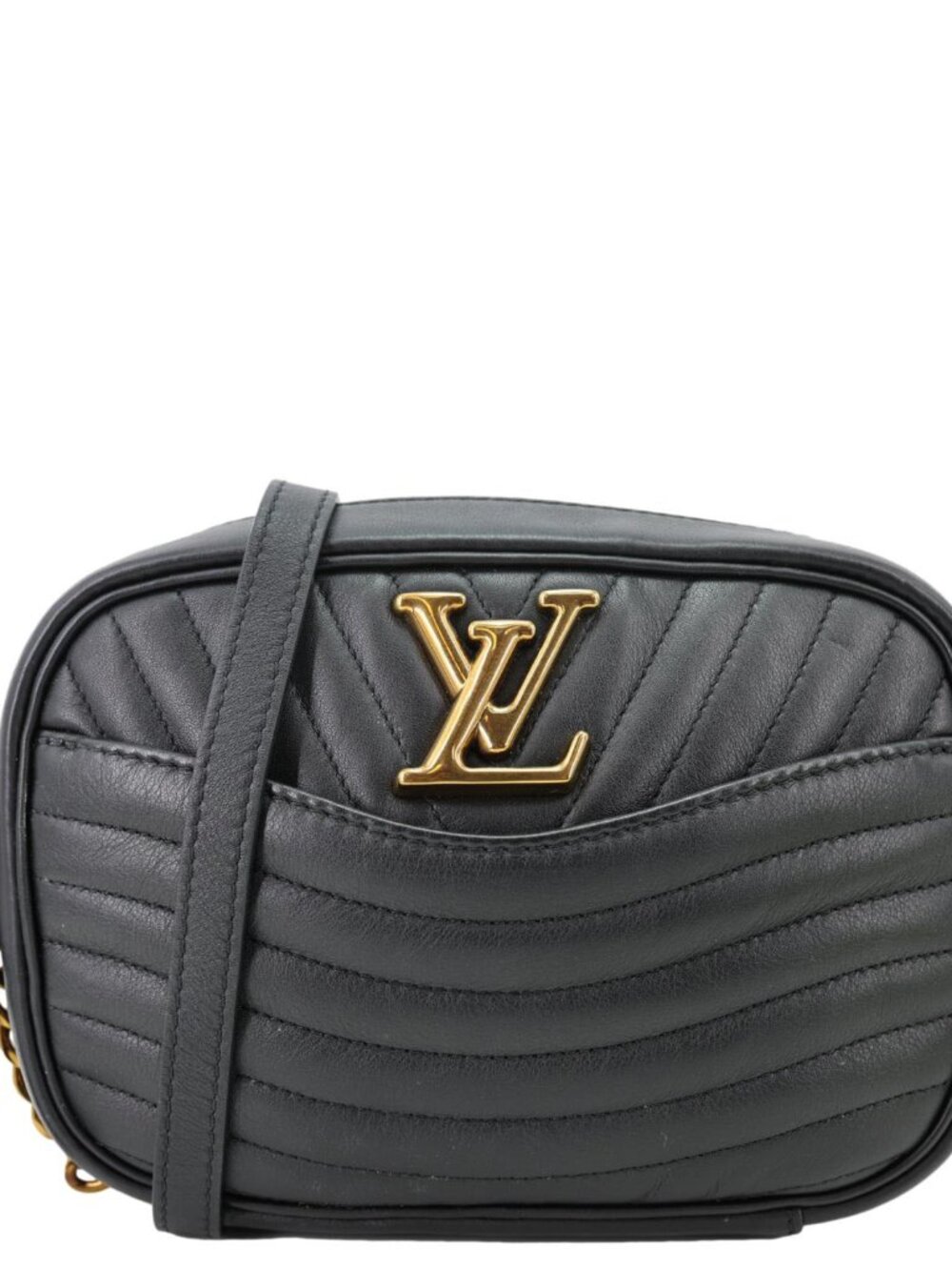 Louis Vuitton New Wave Quilted Leather Camera Crossbody Bag Black